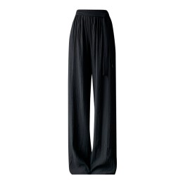 A large number of custom-made women's high-waisted trousers in solid colors. Personally designed lace-up elasticated pleated vertical wide-leg pants. Ice silk cotton and linen women's trousers paper bag waist SKSP036 A large number of custom-made women's high-waisted trousers in solid colors. Personally designed lace-up elasticated pleated vertical wide-leg pants. Ice silk cotton and linen women's trousers paper bag waist SKSP036